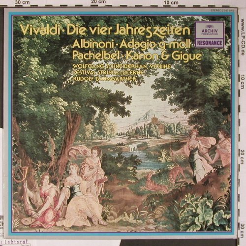 Vivaldi,A./Albinoni/Pachelbel: Die Vier Jahreszeiten/Adagio/Kanon, Archiv,Musterplatte (2547 045), D, Ri Typ: LP Best.-Nr.: L9108 Preis: 7,50 Euro