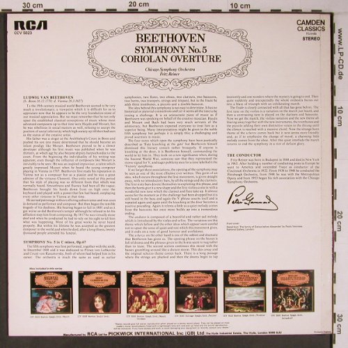 Beethoven,Ludwig van: Symphony No.5 Coriolan Overture, RCA Camden(CCV 5023), UK,  - LP - L9116 - 9,00 Euro