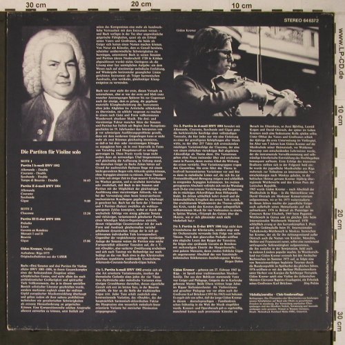 Bach,Johann Sebastian: Partiten für Violine Solo, Club Ed., Melodia / Eurodisc(64 637 2), D, 1975 - LP - L9156 - 14,00 Euro