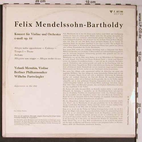 Mendelssohn Bartholdy,Felix: Konzert für Violine u. Orch., op.64, Electola(E 60 546), D, vg+/vg+,  - 10inch - L9157 - 5,00 Euro