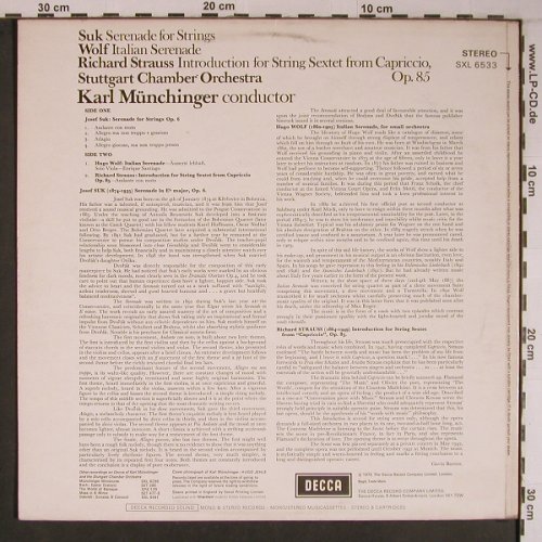 Suk,Josef / Wolf / R.Strauss: Serenade for Strings, m-/vg+, Decca(SXL 6533), UK, 1971 - LP - L9168 - 7,50 Euro