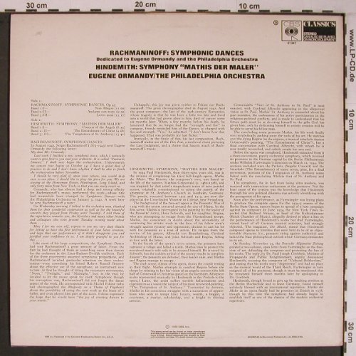 Rachmaninoff,Sergei / Hindemith: Symphonic Dances / Sinfonie'Mathis, CBS(61 347), UK,vg+/m-, 1972 - LP - L9174 - 5,00 Euro