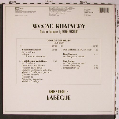 Gershwin,George: Second Rhapsody, Foc, EMI (7 49752 1), D, 1988 Typ: LP Best.-Nr.: L9177 Preis: 17,50 Euro