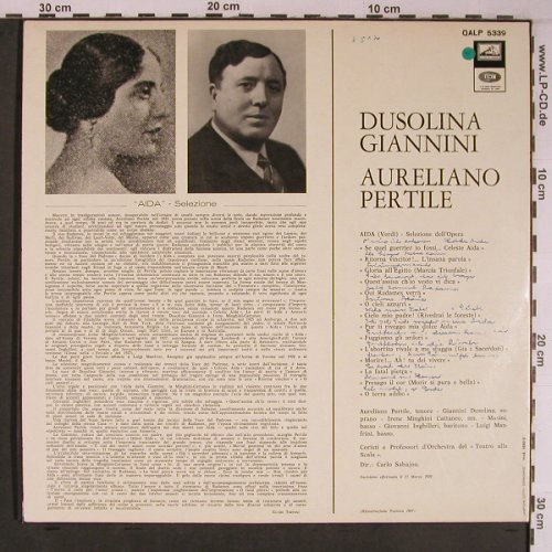 Giannini,Dusolina Aureliano Pertile: voci illustri - Aida, selez.Opera, La Voce Del Padrone(QALP 5339), I, woc,  - LP - L9180 - 17,50 Euro