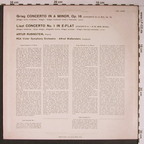 Grieg,Edvard / Liszt: Concerto in A minor,op.16/Conc.No.1, RCA Red Seal(LSC-2429), I,  - LP - L9195 - 7,50 Euro