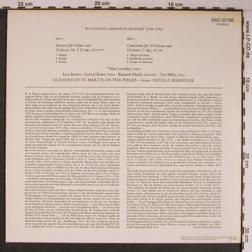 Mozart,Wolfgang Amadeus: Violinkonzert Nr.5 a-dur KV 219, Decca,Musterplatte (SAD 22 135), D, 1973 Typ: LP Best.-Nr.: L9203 Preis: 7,50 Euro