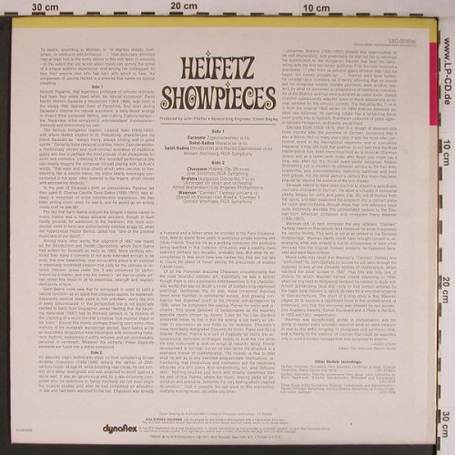 Heifetz,Jascha: Showpieces, RCA (LSC-3232), US, 1971 Typ: LP Best.-Nr.: L9204 Preis: 12,50 Euro