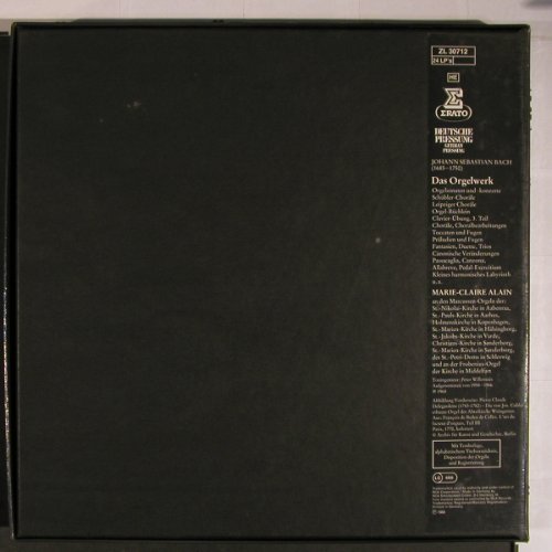 Bach,Johann Sebastian: Das Orgelwerke,Box, Erate/RCA (ZL 30712), D, 1980 Typ: 24LP Best.-Nr.: L9206 Preis: 80,00 Euro