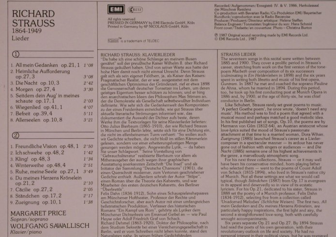 Strauss,Richard: Lieder, Foc, EMI(27 0594 1), D, 1987 - LP - L9235 - 6,50 Euro
