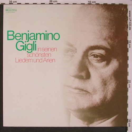 Gigli,Beniamino: inseinen schönsten Liedern u.Arien, EMI(30 953 4), D,Club Ed.,  - LP - L9238 - 7,50 Euro