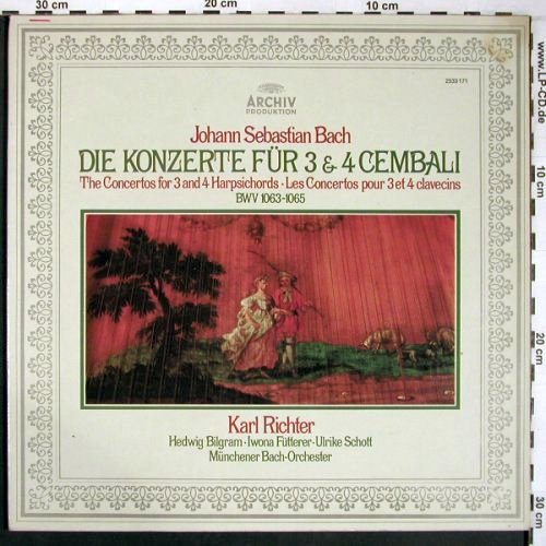 Bach,Johann Sebastian: Die Konzerte für 3 & 4 Cembali, Foc, Archiv (2533 171), D, 1974 Typ: LP Best.-Nr.: L9254 Preis: 7,50 Euro