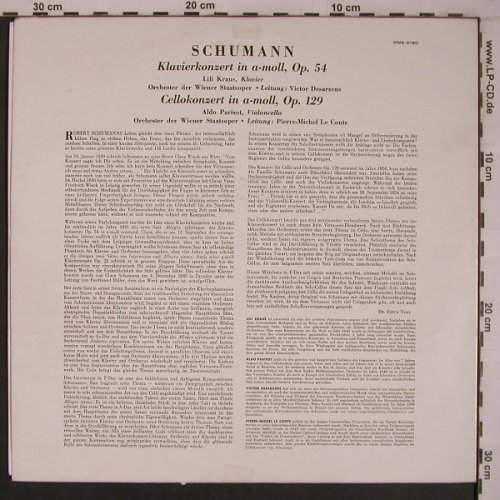 Schumann,Robert: Klavierkonzert a-moll,op.54, op.129, MMS (MMS-2190), D Typ: LP Best.-Nr.: L9279 Preis: 7,50 Euro