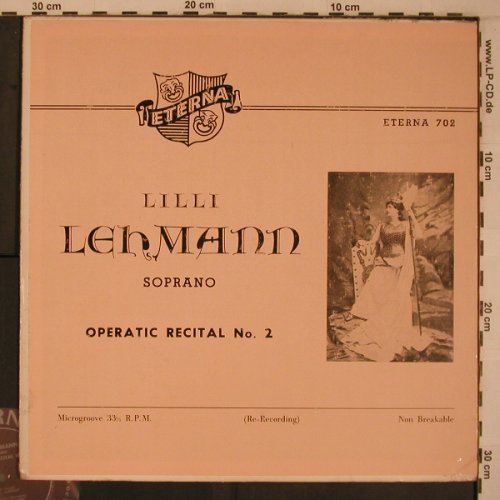 Lehmann,Lilli: Operatic Recital Vol.2, m-/vg+, Eterna(702), US,re-rec.,  - LP - L9302 - 9,00 Euro