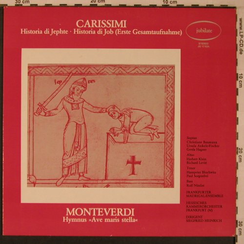 Carissimi,Giacomo / Cl.Monteverdi: Historia Jephte & Di Job / Hymnus A, Jubilate(JU 17 624), D, 1980 - LP - L9310 - 9,50 Euro