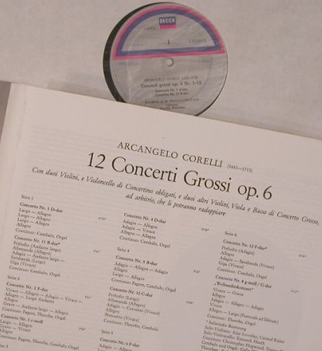 Corelli,Arcangelo: 12 Concerti Grosssi op.6, Box, Decca (6.35259 EX), D, 1974 Typ: 3LP Best.-Nr.: L9328 Preis: 12,50 Euro