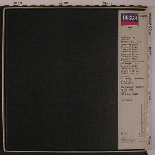 Corelli,Arcangelo: 12 Concerti Grosssi op.6, Box, Decca (6.35259 EX), D, 1974 Typ: 3LP Best.-Nr.: L9328 Preis: 12,50 Euro