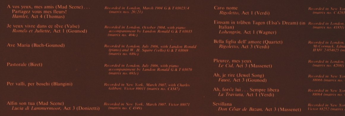 Melba,Nellie: Same,Faust,Hamlet,Rigoletto..., Saga(7029), UK, 1974 - LP - L9334 - 8,00 Euro