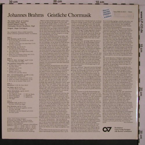Brahms,Johannes: Geistliche Chormusik,Gesamtaufn.Foc, Carus-Verlag(FSM 53128/9), D,  - 2LP - L9345 - 14,00 Euro