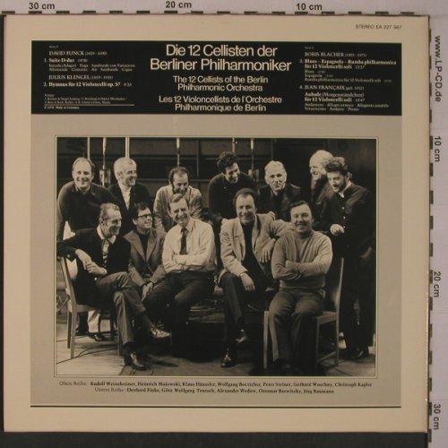12 Cellisten der Berliner Philharmh: David Funk,Klengel,Blacher,Francaix, BASF(EA 227 987), D, Foc, 1976 - LP - L9371 - 9,00 Euro