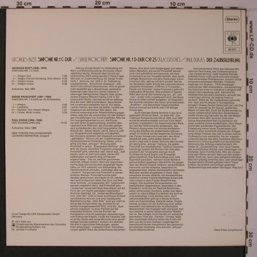 Bizet,Georges / Prokofieff/Dukas: Sinfonie Nr.1 C-Dur/Sinf.Nr.1 d-dur, CBS(61 071), NL, 1974 - LP - L9373 - 8,00 Euro