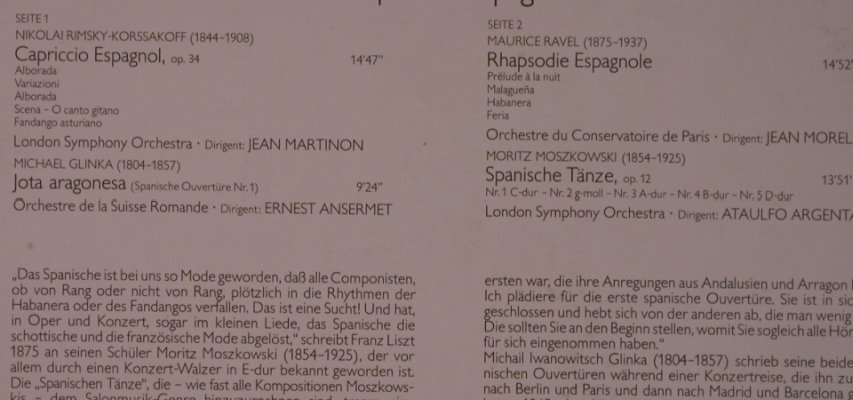 V.A.Capriccio Espagnol: Rimsky-K.,Glinka,Ravel,Moszkowski, Decca(6.4196 AG), D, Ri, 1971 - LP - L9378 - 6,00 Euro