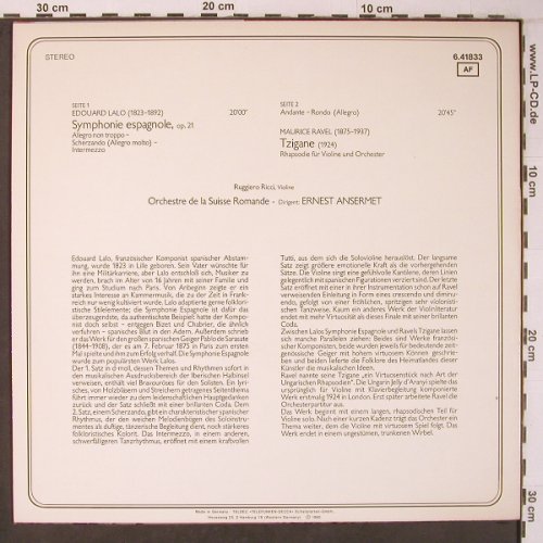 Lalo,Edouard / Ravel: Symphony Espagnole / Tzigane, Decca(6.41833 AF), D,  - LP - L9386 - 8,00 Euro