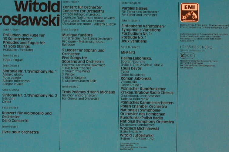Lutostawski,Witold: Werke für Orchester, Box, EMI(165-03 231/36 Q), D, 1978 - 6LPQ - L9390 - 41,00 Euro