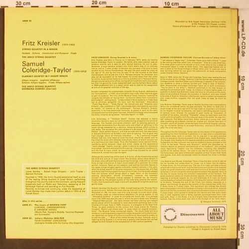 Kreisler,Fritz / Coleridge-Taylor: String Quartet in A minor, All About Music(ABM 23), UK, 1976 - LP - L9391 - 19,00 Euro