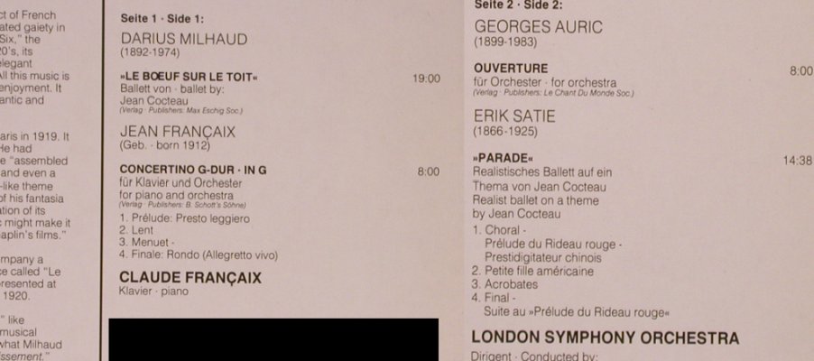 V.A.Satie Parade: Satie,Milhaud,Francaix,Auric, Philips Sequenza Sp.(412 028-1), NL, 1984 - LP - L9394 - 7,50 Euro