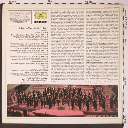 Bach,Johann Sebastian: 6 Brandenburgische Konzerte,Foc, D.Gr. Resonance (2721 108), D Typ: 2LP Best.-Nr.: L9403 Preis: 9,00 Euro