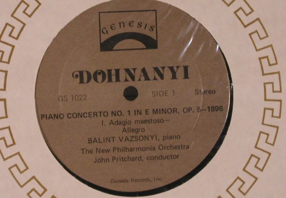 Dohnanyi,Ernö: Piano Concerto No.1, op.5 e-minor, Genesis (GS 1022), US, 1972 Typ: LP Best.-Nr.: L9409 Preis: 12,50 Euro