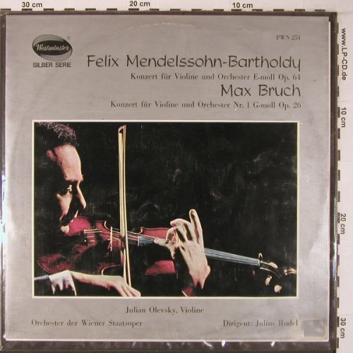 Mendelssohn Bartholdy,Felix/Bruch: Konzert für Klavier&Orch.op64/op26, Westminster Silber Serie(PWN 251), NL,vg+/vg+,  - LP - L9423 - 6,00 Euro