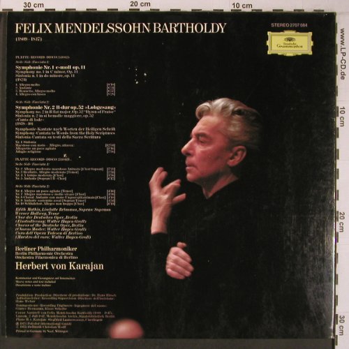 Mendelssohn Bartholdy,Felix: Sinfonie Nr.1 & 2 Lobgesang, D.Gr.(2707 084), D, Foc, 1973 - 2LP - L9426 - 14,00 Euro