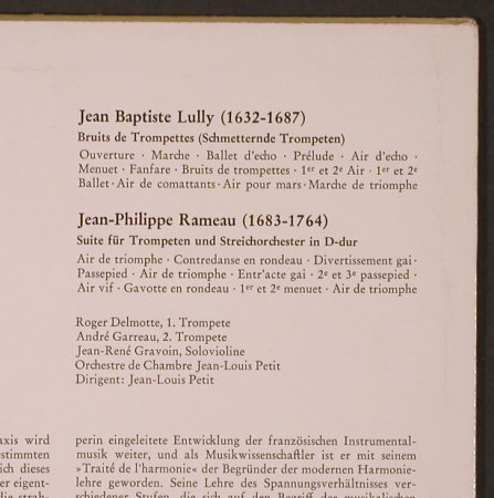 Lully,Jean-Baptiste / Rameau: Trompetenmusik am Hofs d.Sonnenkö., Decca(J 498), D,Club Ed.,  - LP - L9439 - 9,50 Euro