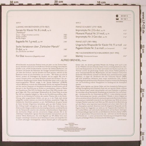 Brendel,Alfred: spielt Beethoven,Schubert Liszt.., Decca Club Ed.(38 907 2), D,Ri,  - LP - L9443 - 9,00 Euro