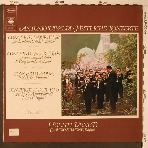 Vivaldi,Antonio: Festliche Konzerte, CBS (61 644), D, 1975 Typ: LP Best.-Nr.: L9445 Preis: 7,50 Euro