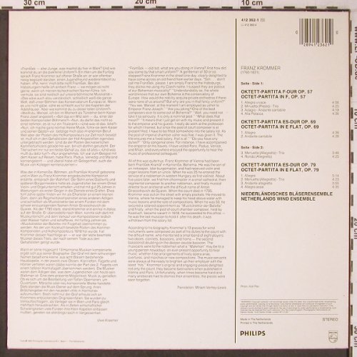 Krommer,Franz: Oktett-Partita es dur,op.57,69,79, Philips (412 362-1), NL, m /vg+, 1984 Typ: LP Best.-Nr.: L9467 Preis: 6,00 Euro