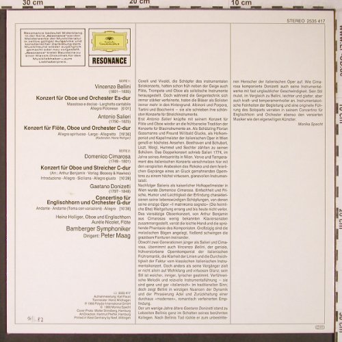 Holliger,Heinz: Virtuose Oboenkonzerte, D.Gr. Resonance (2535 417), D Typ: LP Best.-Nr.: L9468 Preis: 7,50 Euro