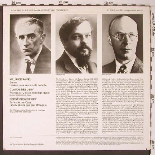 Ravel,Maurice/Debussy/Prokofieff: Bolero/Prelude/Suite 3 Orangen, Baccarola(80 050 ZK), D, co,  - LP - L9477 - 9,50 Euro