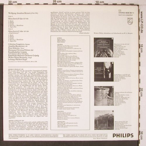Mozart,Wolfgang Amadeus: Missa Brevis KV 192,KV259-Orgelsolo, Philips (6500 867), D, 1974 Typ: LP Best.-Nr.: L9485 Preis: 7,50 Euro