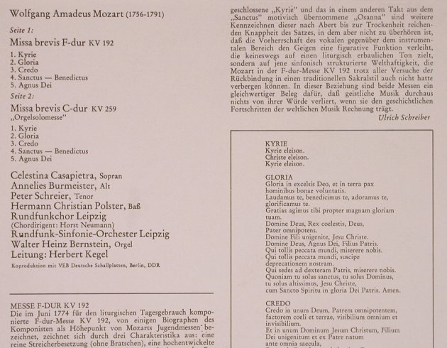 Mozart,Wolfgang Amadeus: Missa Brevis KV 192,KV259-Orgelsolo, Philips(6500 867), D, 1974 - LP - L9485 - 7,50 Euro