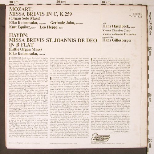 Mozart,Wolfgang Amadeus/Haydn: Organ Solo Mass/Little Organ Mass, Turnabout Vox,Ri (TV 34132S), UK,vg+/m-, 1967 Typ: LP Best.-Nr.: L9488 Preis: 6,00 Euro