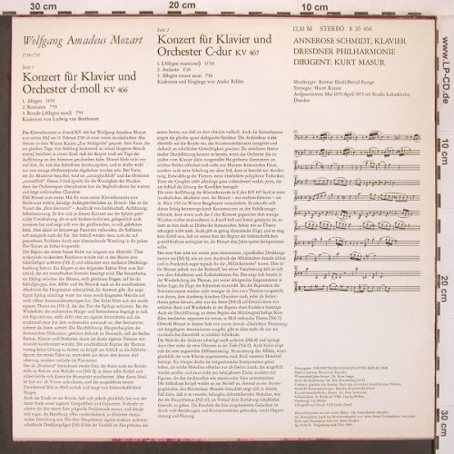 Mozart,Wolfgang Amadeus: Klavierkonzerte D-moll KV 466,467, Eterna(8 26 466), DDR, 1974 - LP - L9498 - 6,50 Euro