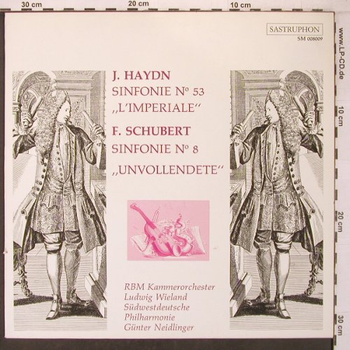 Haydn,Joseph / Schubert: Sinfonie No 53 / Sinfonie No 8, Sastruphon (SM 008009), D, 1981 Typ: LP Best.-Nr.: L9517 Preis: 15,00 Euro