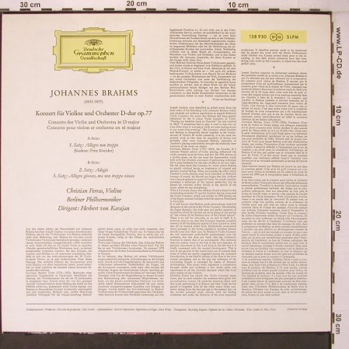 Brahms,Johannes: Violinkonzert D-Dur, Deutsche Grammophon(SLPM 138 930), D, 1964 - LP - L9527 - 7,50 Euro