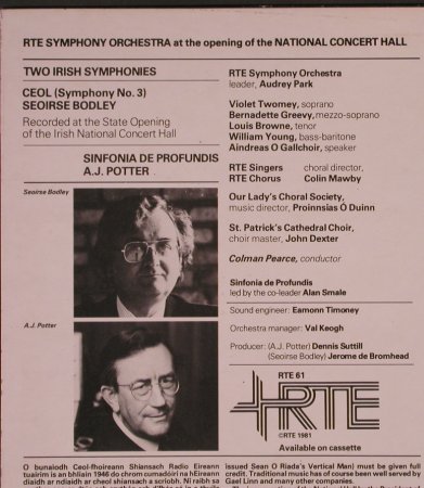 Bodley,Seoirse / A.J.Potter: National Concert Hall, RTE(RTE 61), IRE, 1981 - LP - L9540 - 11,50 Euro