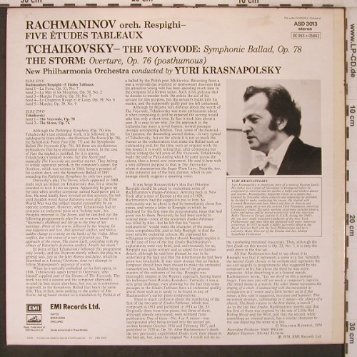 Rachmaninoff,Sergei / Tchaikovsky: 5 Etudes-Tableaux / The Voyevode, EMI(ASD 3013), UK, 1974 - LP - L9590 - 29,00 Euro