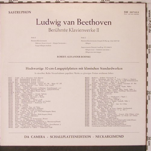 Beethoven,Ludwig van: Berühmte Klavierwerke II, Sastruphon(SM 007033), D, m/vg+,  - LP - L9605 - 6,00 Euro