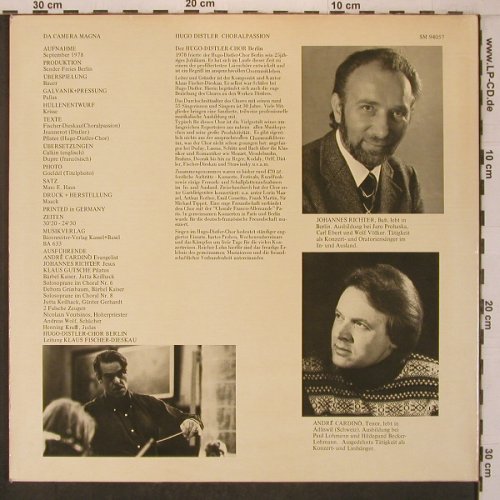 Distler,Hugo: Choral Passion, Foc, Da Camera Magna (SM 94057), D Typ: LP Best.-Nr.: L9615 Preis: 8,00 Euro