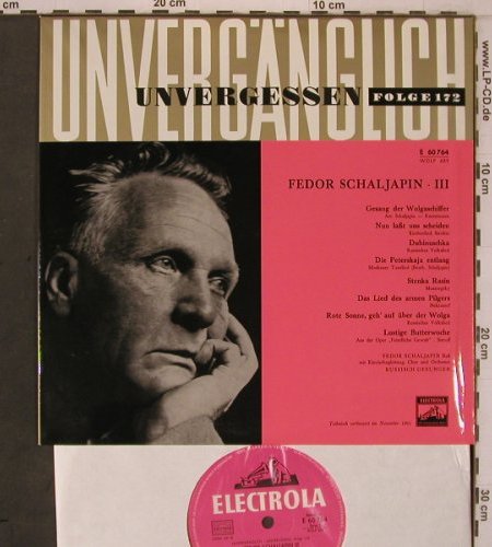 Schaljapin,Fedor: III - unvergänglich unverg. In russ, Elektrola (E 60 764), D Typ: 10" Best.-Nr.: L9640 Preis: 7,50 Euro